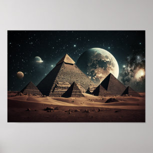Egyptische Pyramides onder een Poster voor de myst