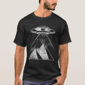 Egyptische Pyramides UFO-ontvoering Alien Astronau T-shirt (Voorkant)