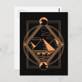 Egyptische Pyramids Camels Anubis Horus Geometry Briefkaart (Voorkant / Achterkant)