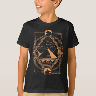 Egyptische Pyramids Camels Anubis Horus Geometry T-shirt