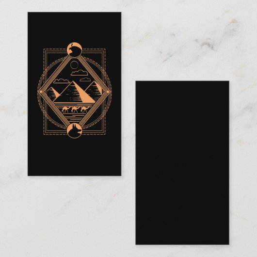 Egyptische Pyramids Camels Anubis Horus Geometry Visitekaartje (Voorkant / Achterkant)