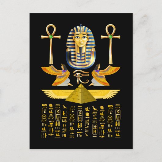 Egyptische pyramids koning Tut Pharaoh Tutankhamun Briefkaart (Voorkant)