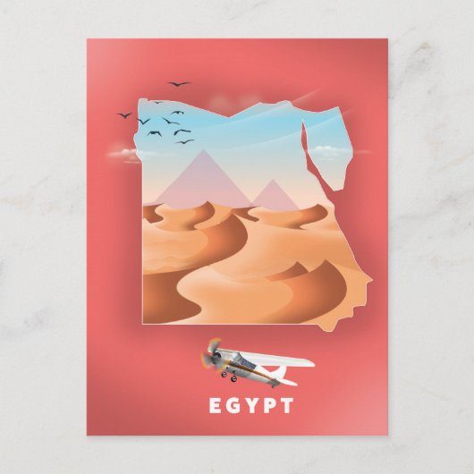 Egyptische reisposter briefkaart (Voorkant)