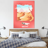 Egyptische reisposter canvas afdruk (Insitu (Slaapkamer))