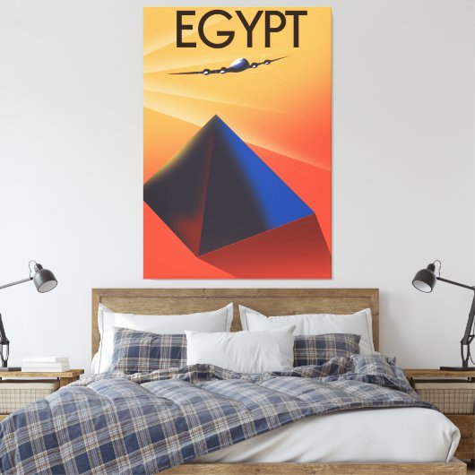 Egyptische  reisposter canvas afdruk (Insitu (Slaapkamer))