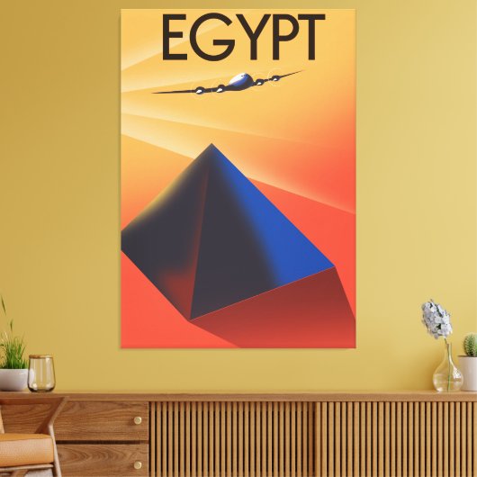 Egyptische  reisposter canvas afdruk (Insitu (Woonkamer))
