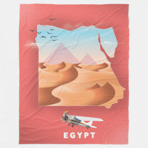 Egyptische reisposter fleece deken