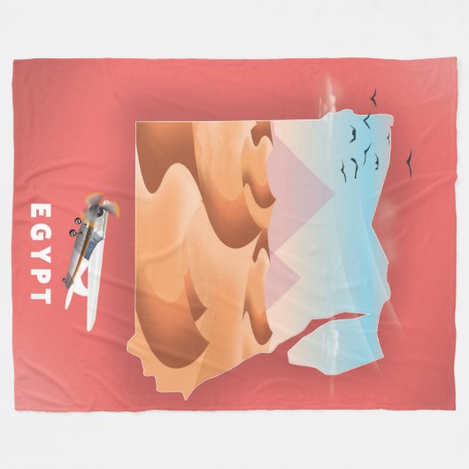 Egyptische reisposter fleece deken (Voorkant (Horizontaal))