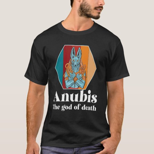 Egyptische Retro Anubis God van de Dode Farao T-shirt (Voorkant)