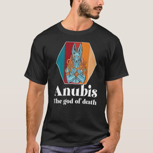 Egyptische Retro Anubis God van de Dode Farao T-shirt (Voorkant)