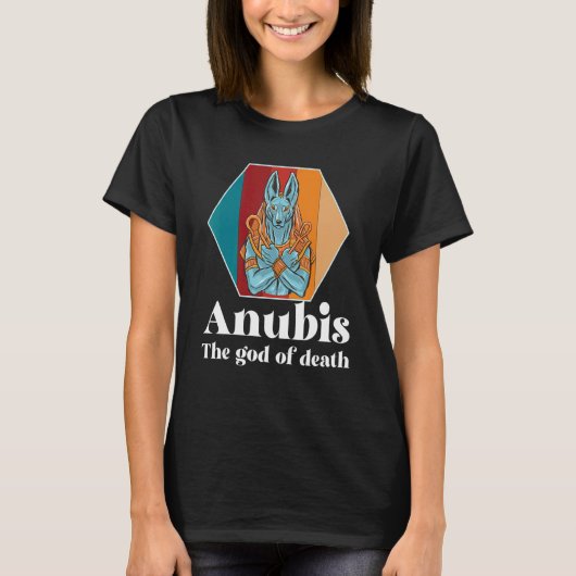 Egyptische Retro Anubis God van de Dode Farao T-shirt (Voorkant)