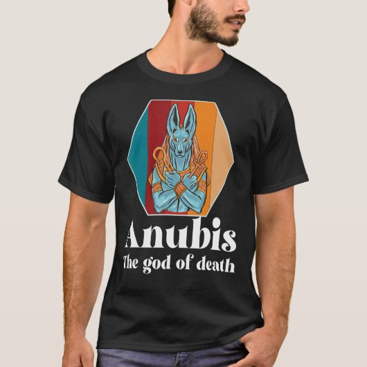 Egyptische Retro Anubis God van de Dode Farao T-shirt (Voorkant)