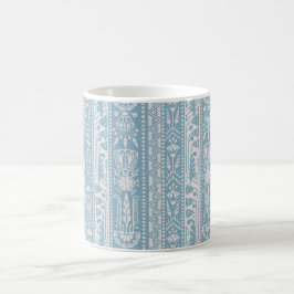 Egyptische revival strepen, turquoise blauw koffiemok