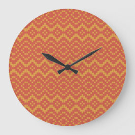 Egyptische Rood en Geel Tribal Ronde Wandklok
