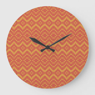 Egyptische Rood en Geel Tribal Ronde Wandklok