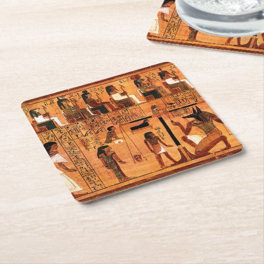 Egyptische Royal Papyrus Kartonnen Onderzetters (Schuin)