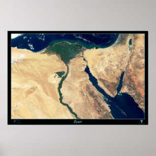 Egyptische satellietposterkaart afdrukken vanuit d poster