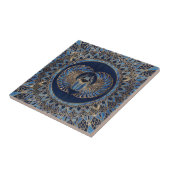 Egyptische Scarab Beetle Gold en Blauwe marmer Tegeltje (Zijkant)