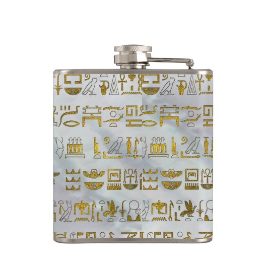 Egyptische Scarab Beetle Gold en Ruby Stone Heupfles (Achterkant)