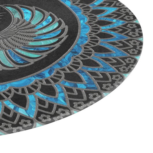 Egyptische Scarab Beetle - Goud en blauw glas Snijplank (Hoek)