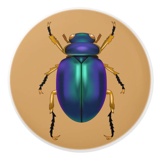 Egyptische Scarab Beetle Keramische Knop (Voorkant)