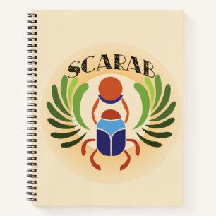 Egyptische Scarab Beetle. Oude Egyptische Klassiek Notitieboek