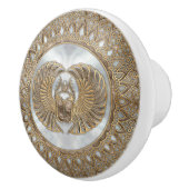 Egyptische Scarab Beetle Pastel Golds Keramische Knop (Rechts)