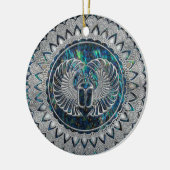 Egyptische Scarab Beetle Silver en Abalone Keramisch Ornament (Links)