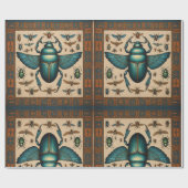 Egyptische Scarab Illustratie Cadeaupapier (Vlak)