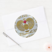 Egyptische Scarab Kever Gold en Ruby Stone Ronde Sticker (Envelop)