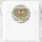 Egyptische Scarab Kever Gold en Ruby Stone Ronde Sticker (Tas)