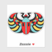 Egyptische Scarab Kever Heldere kleuren Sticker (Vel)