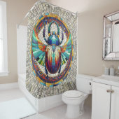 Egyptische Scarab Kever - Mozaïekkunst Douchegordijn (In situ)