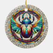 Egyptische Scarab Kever - Mozaïekkunst Keramisch Ornament (Achterkant)