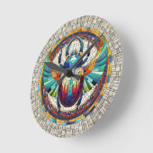 Egyptische Scarab Kever - Mozaïekkunst Ronde Klok (Hoek)