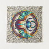 Egyptische Scarab Kever - Mozaïekkunst Wandkleed (Voorkant (horizontaal))