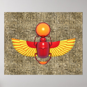 Egyptische Scarab Poster