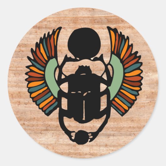 Egyptische Scarab-zegel Ronde Sticker (Voorkant)