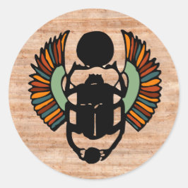 Egyptische Scarab-zegel Ronde Sticker