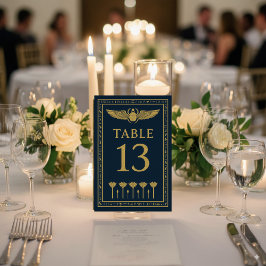 Egyptische Scarabee & Lotus – Bewerkbaar Kaart