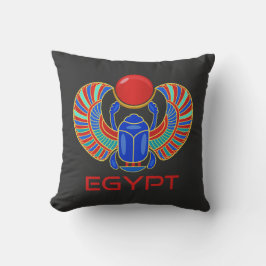 Egyptische Scarabee Met Het Woord Egypte Worp Kuss Kussen