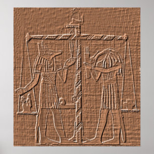 Egyptische schalen van de levensstijl Hieroglyph Poster