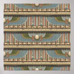 Egyptische scharnieren en Hieroglyphs Poster