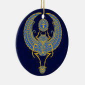 Egyptische scharrelaar, blauw keramisch ornament (Rechts)