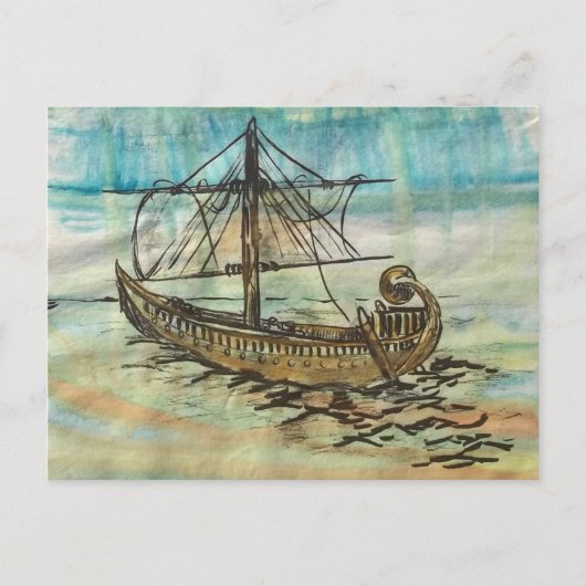 Egyptische Scheepsbark van het Sun Art Briefkaart (Voorkant)