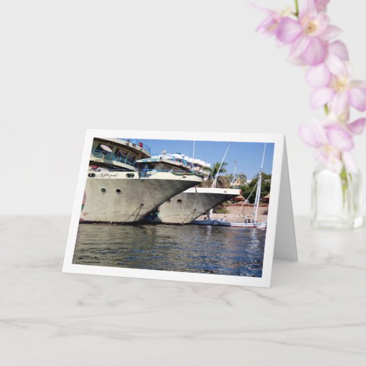 Egyptische schepen op de rivier de Nijl, Luxor Kaart (Orchidee)