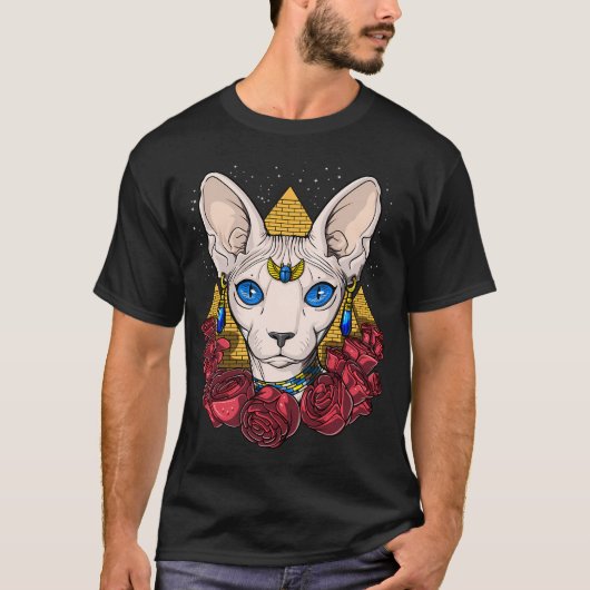 Egyptische Sfinx Kat T-shirt (Voorkant)