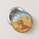 Egyptische Sfinx Ronde Button 5,7 Cm (Voorkant /achterkant)