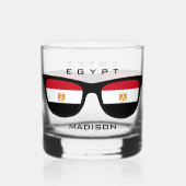 Egyptische Shades aangepaste naam Whisky Glas (Voorkant)