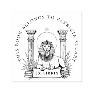Egyptische Sphinx Custom Name Ex Libris Stamp Zelfinktende Stempel